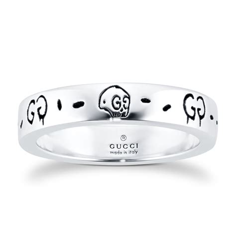 Gucci Sterling Silver GucciGhost Ring, 4mm .